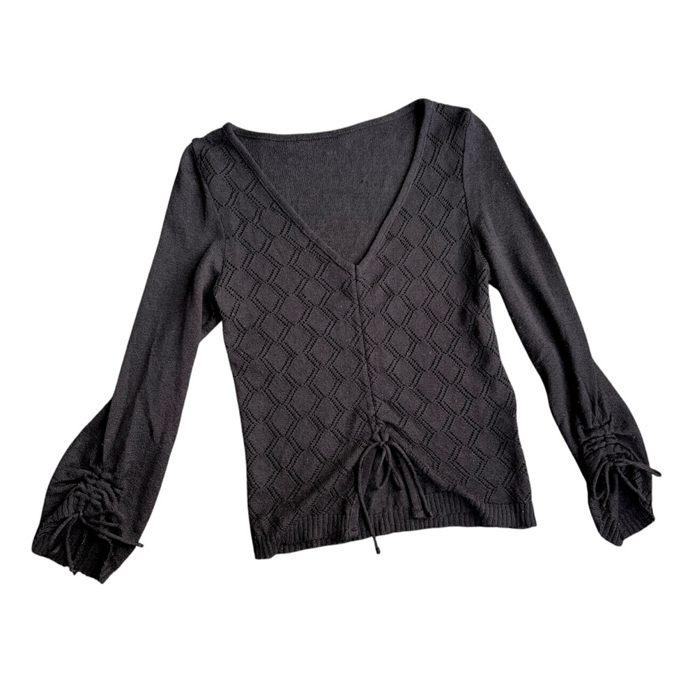 Vintage black half sleeve knit sweater top